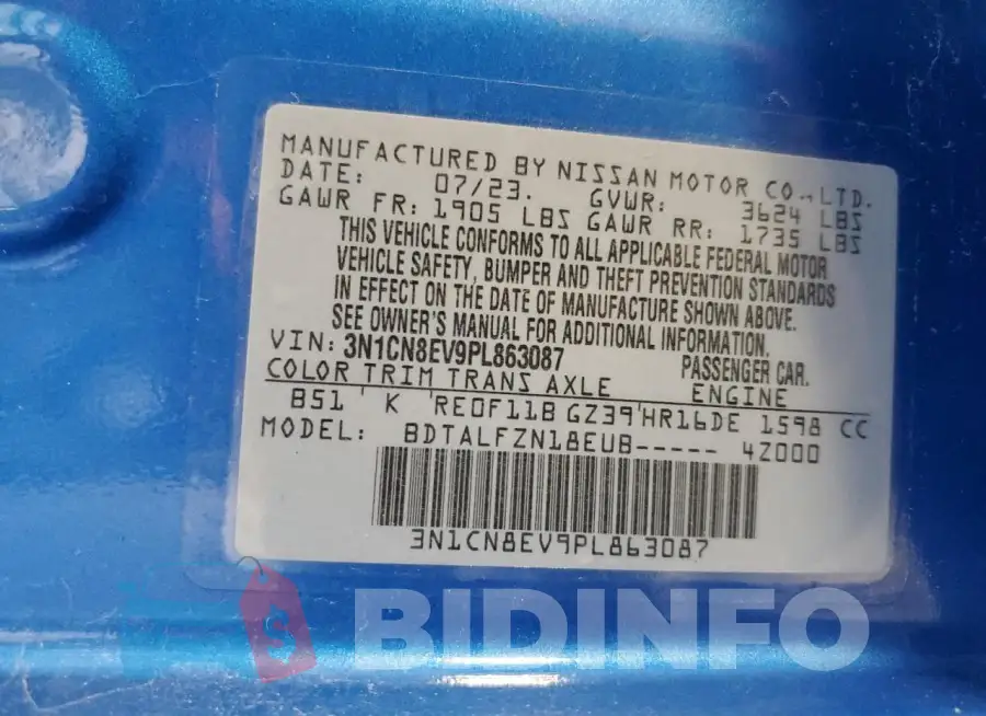 3N1CN8EV9PL863087 Photo# 12