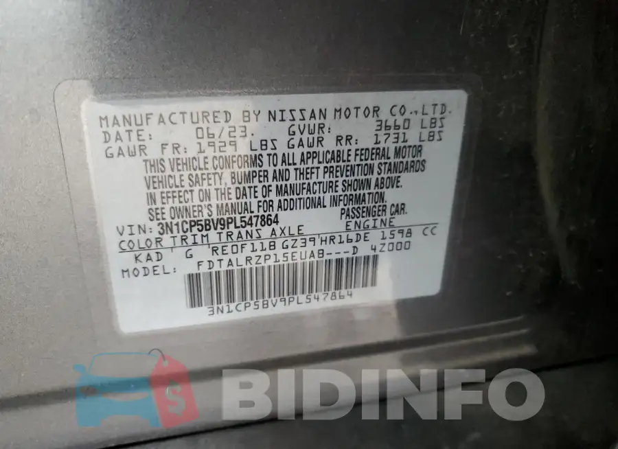 3N1CP5BV9PL547864 Photo# 13