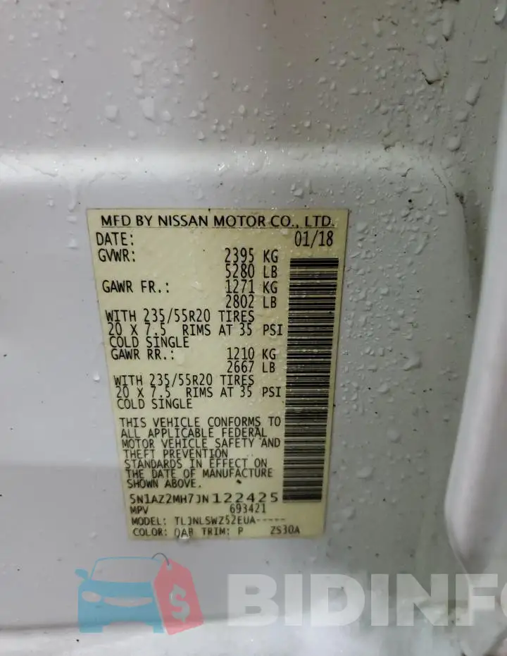 5N1AZ2MH7JN122425 Photo# 13