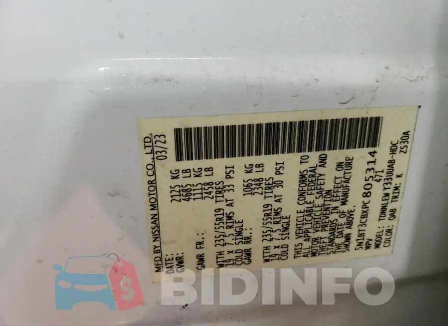 5N1BT3CBXPC805314 Photo# 12
