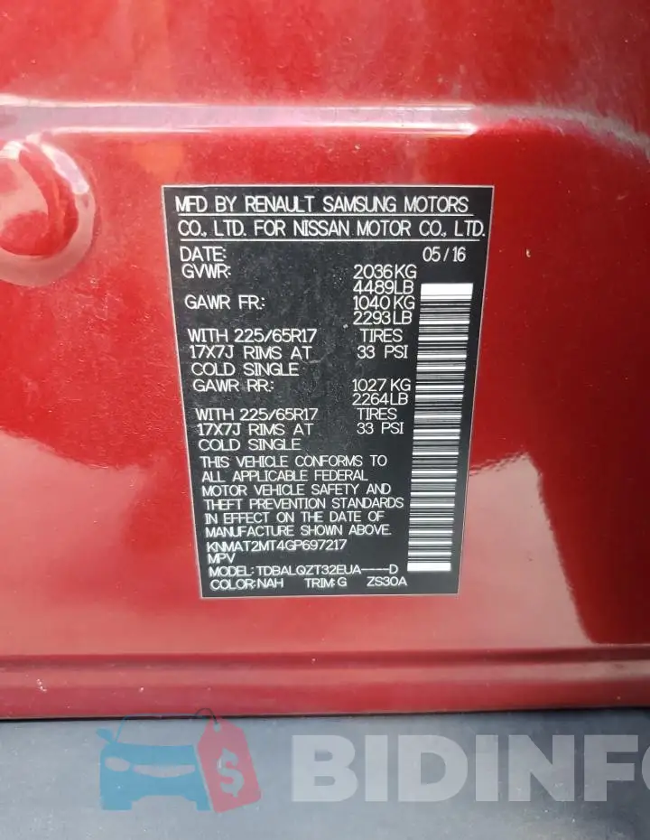 KNMAT2MT4GP697217 Photo# 13