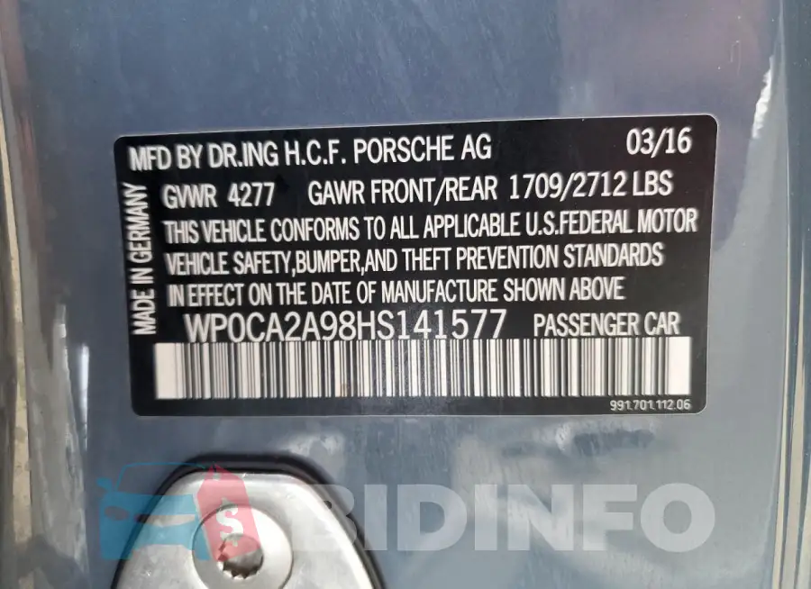WP0CA2A98HS141577 Photo# 13