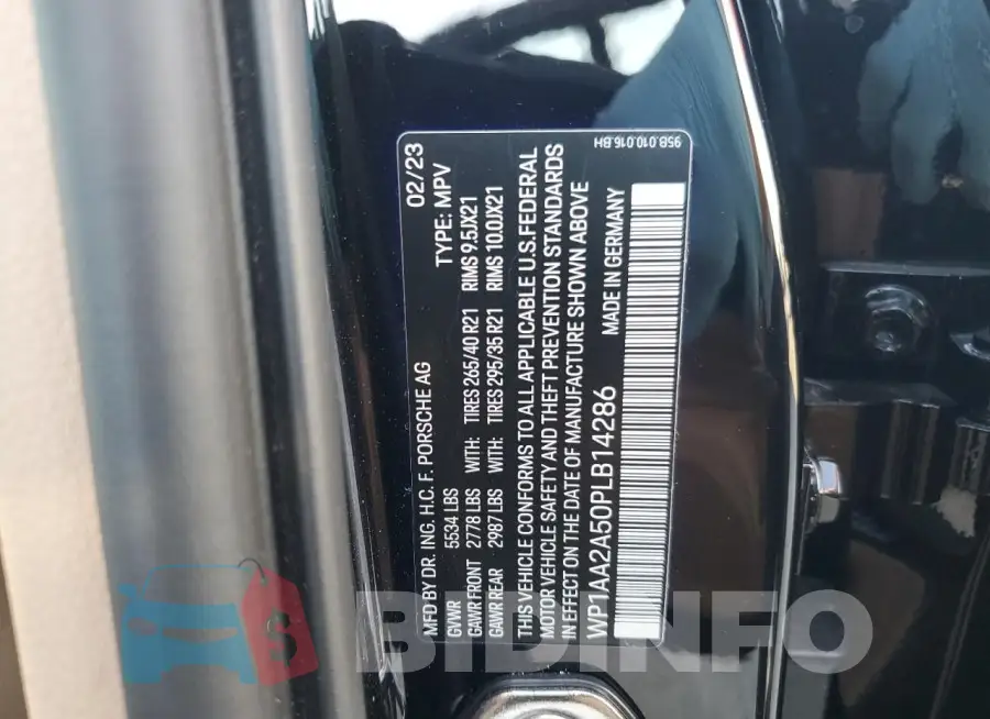 WP1AA2A50PLB14286 Photo# 13