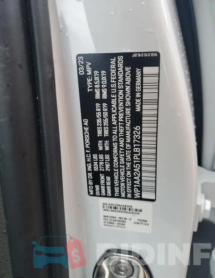 WP1AA2A51PLB17326 Photo# 13