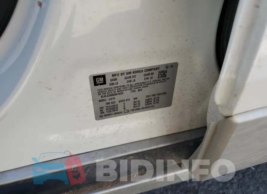 KL4CJCSB8GB670253 Photo# 12