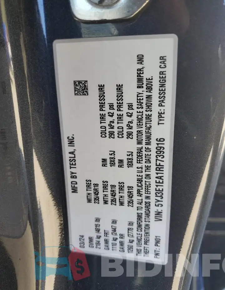5YJ3E1EA1RF739916 Photo# 12