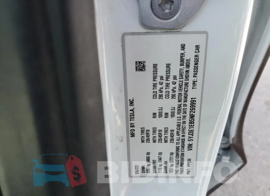 5YJ3E1EB5NF269991 Photo# 12