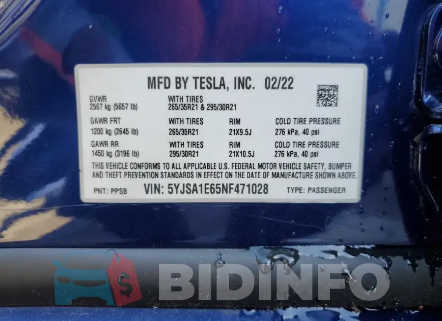 5YJSA1E65NF471028 Photo# 13