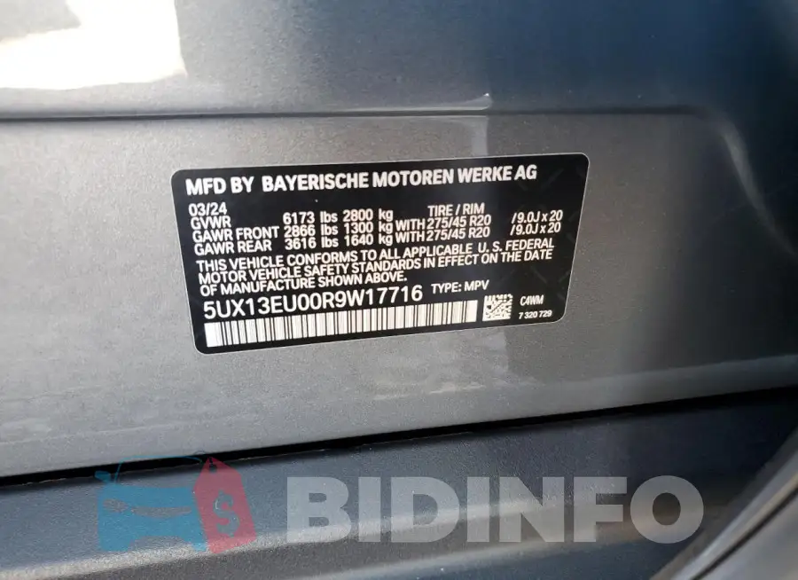 5UX13EU00R9W17716 Photo# 13