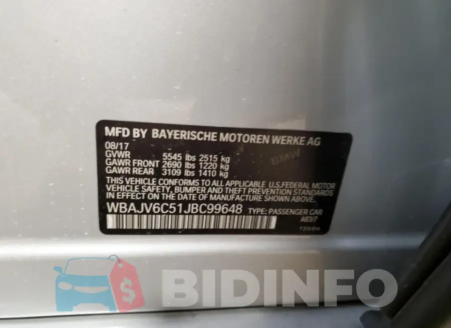 WBAJV6C51JBC99648 Photo# 12