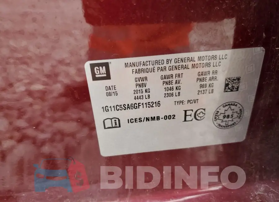 1G11C5SA6GF115216 Photo# 12
