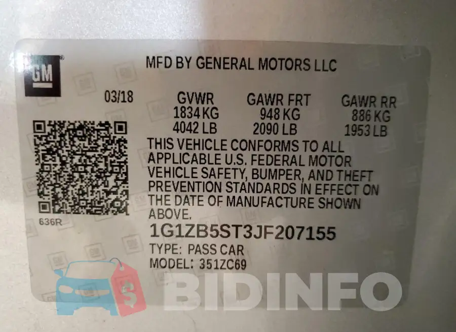 1G1ZB5ST3JF207155 Photo# 12