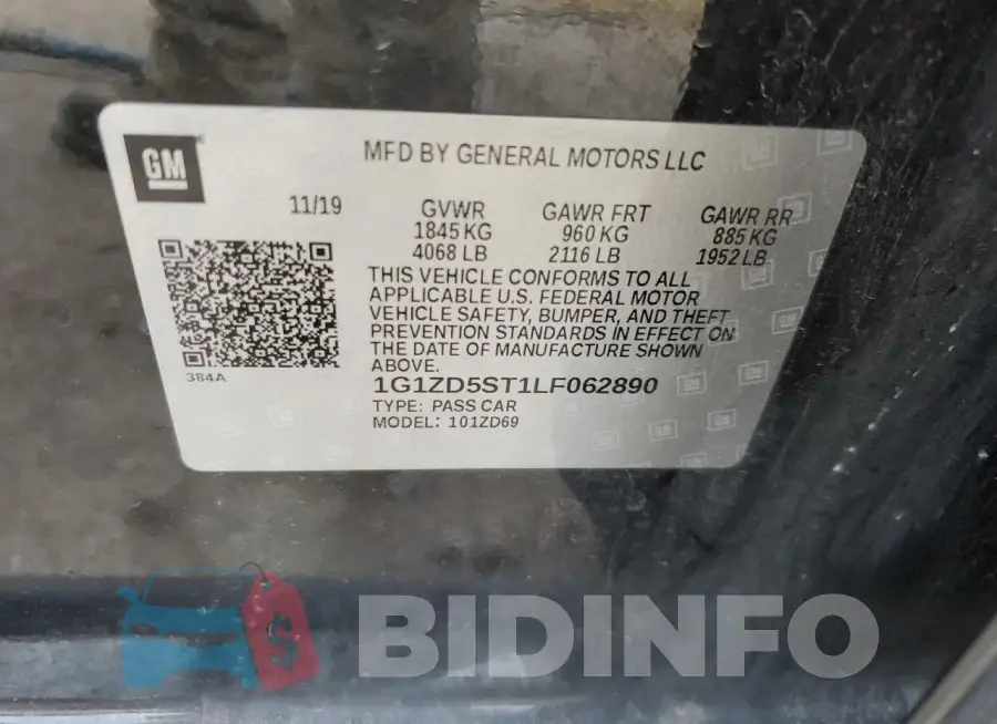 1G1ZD5ST1LF062890 Photo# 12