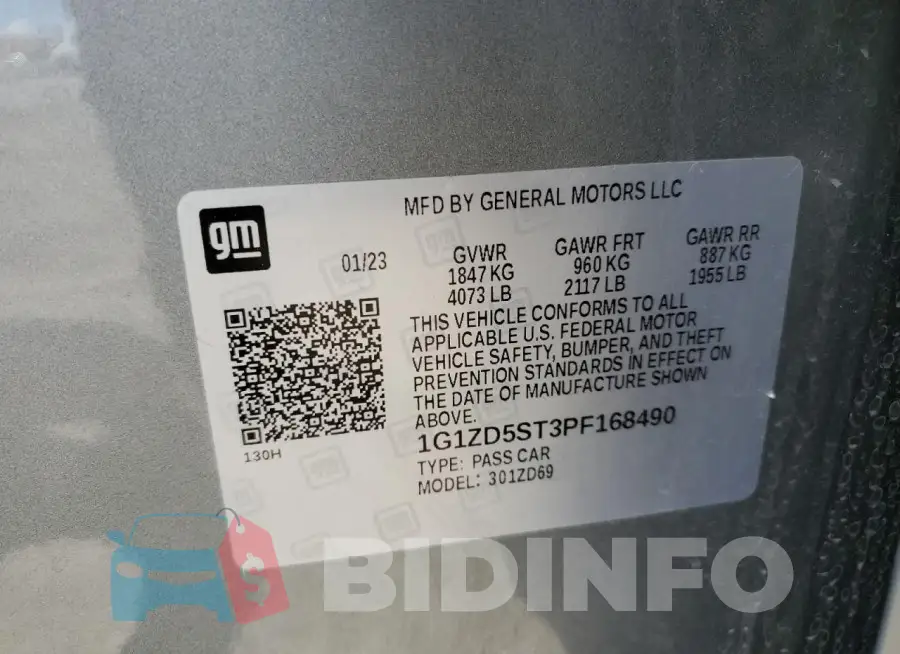 1G1ZD5ST3PF168490 Photo# 13