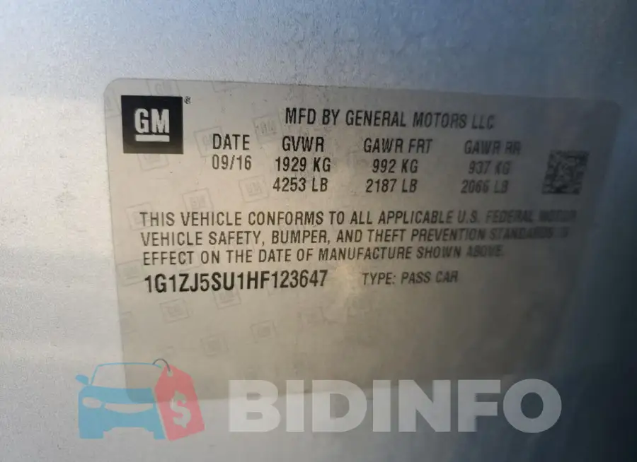 1G1ZJ5SU1HF123647 Photo# 12