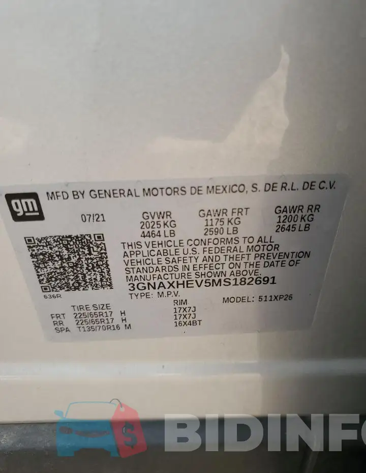 3GNAXHEV5MS182691 Photo# 12
