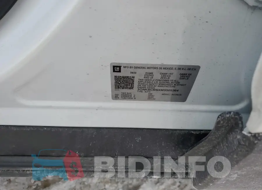3GNKBCRSXMS505364 Photo# 12