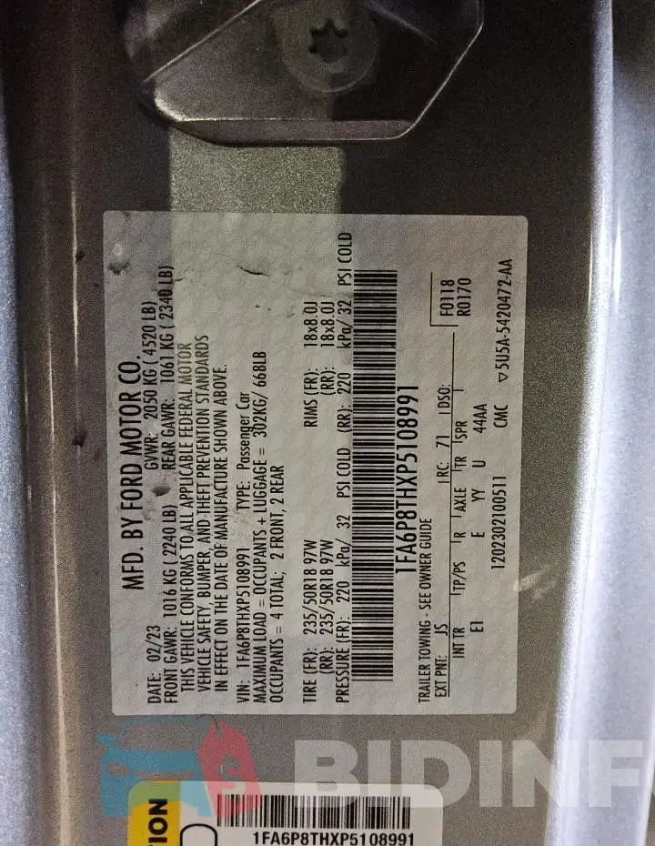 1FA6P8THXP5108991 Photo# 13