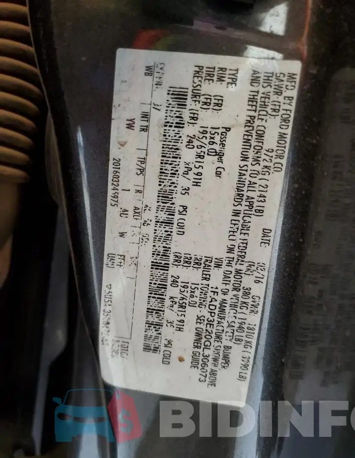 1FADP3E20GL306073 Photo# 12