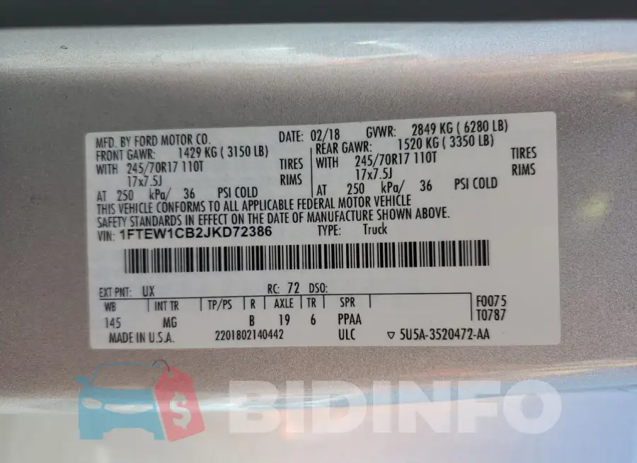 1FTEW1CB2JKD72386 Photo# 12