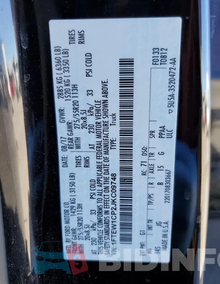 1FTEW1CP2JKC09748 Photo# 12