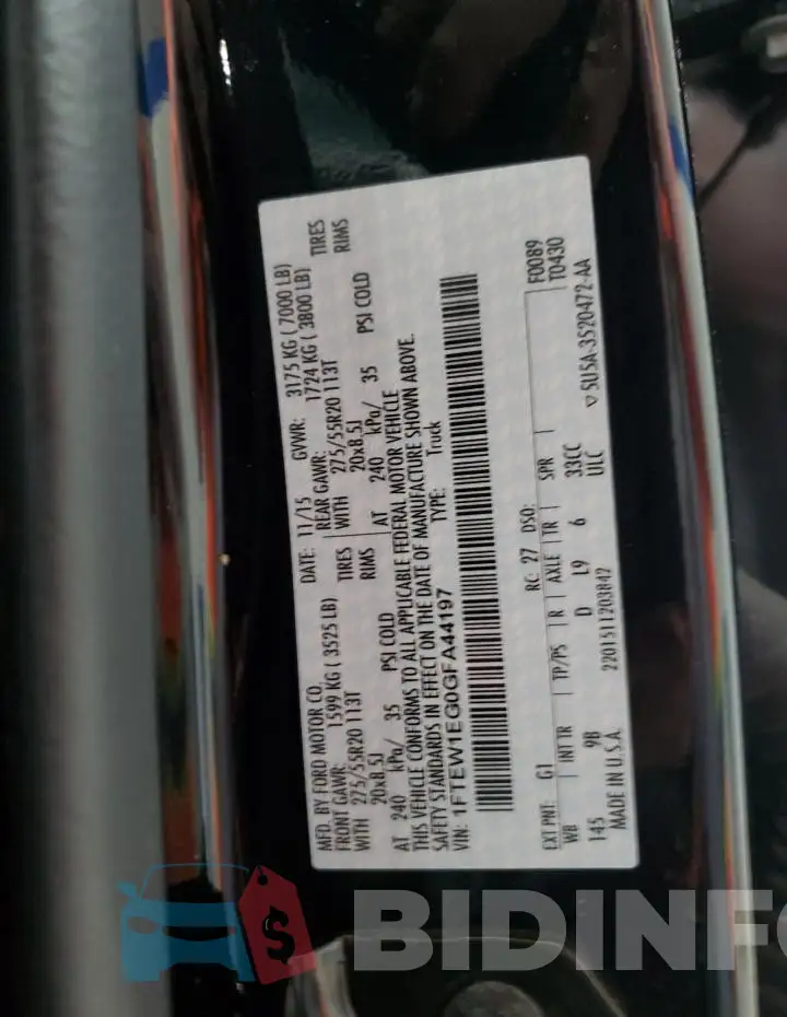 1FTEW1EG0GFA44197 Photo# 12