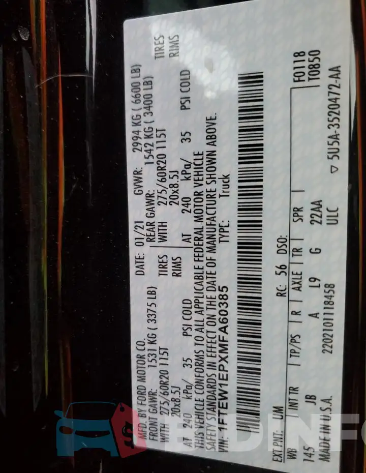 1FTEW1EPXMFA60385 Photo# 12