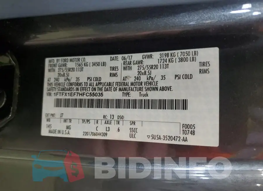 1FTFX1EF7HFC55035 Photo# 12