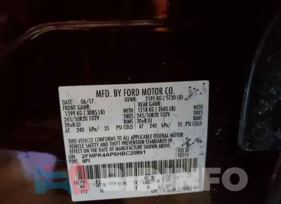 2FMPK4AP6HBC20891 Photo# 14