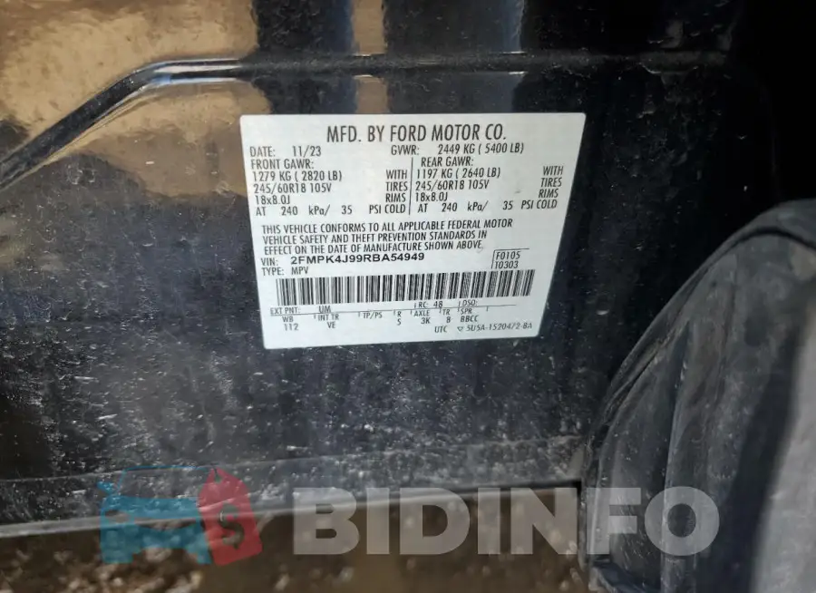 2FMPK4J99RBA54949 Photo# 12