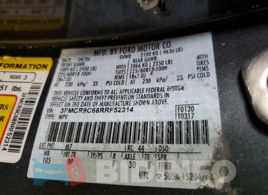 3FMCR9C68RRF52314 Photo# 13