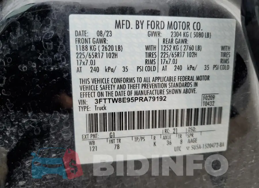 3FTTW8E95PRA79192 Photo# 12