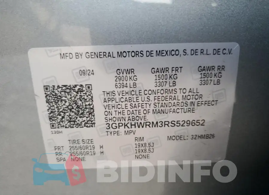 3GPKHWRM3RS529652 Photo# 13