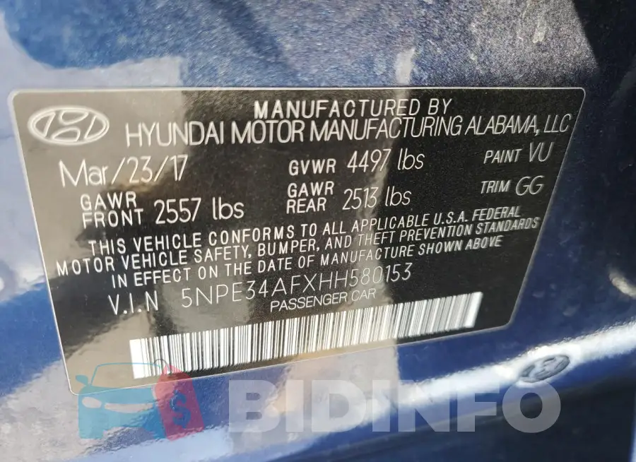 5NPE34AFXHH580153 Photo# 12