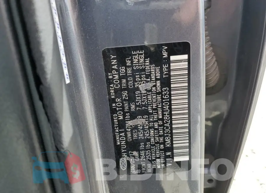 KM8J3CA28HU401633 Photo# 13