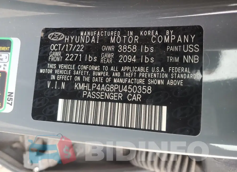 KMHLP4AG8PU450358 Photo# 12