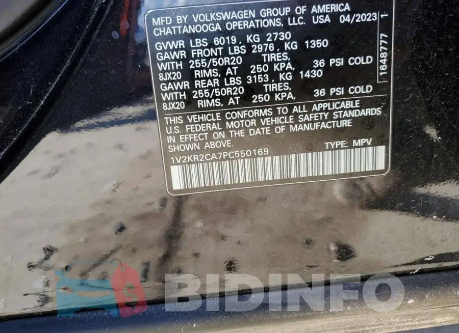 1V2KR2CA7PC550169 Photo# 13