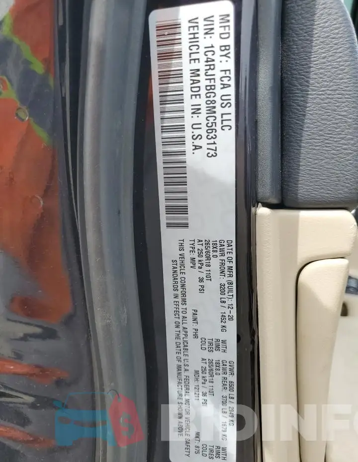 1C4RJFBG8MC563173 Photo# 14