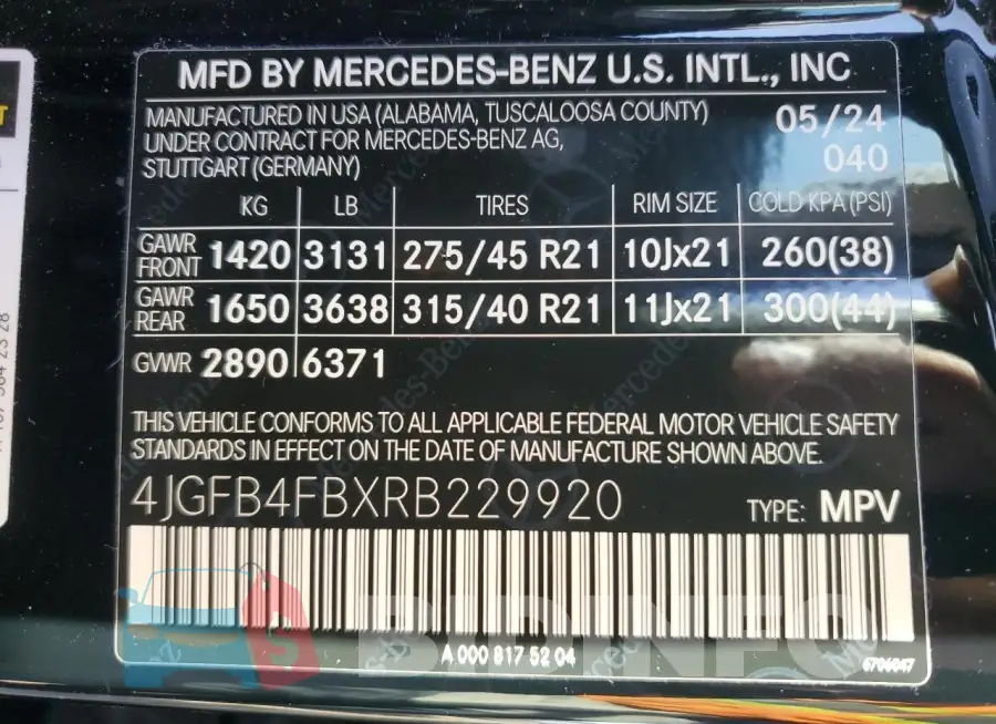 4JGFB4FBXRB229920 Photo# 13