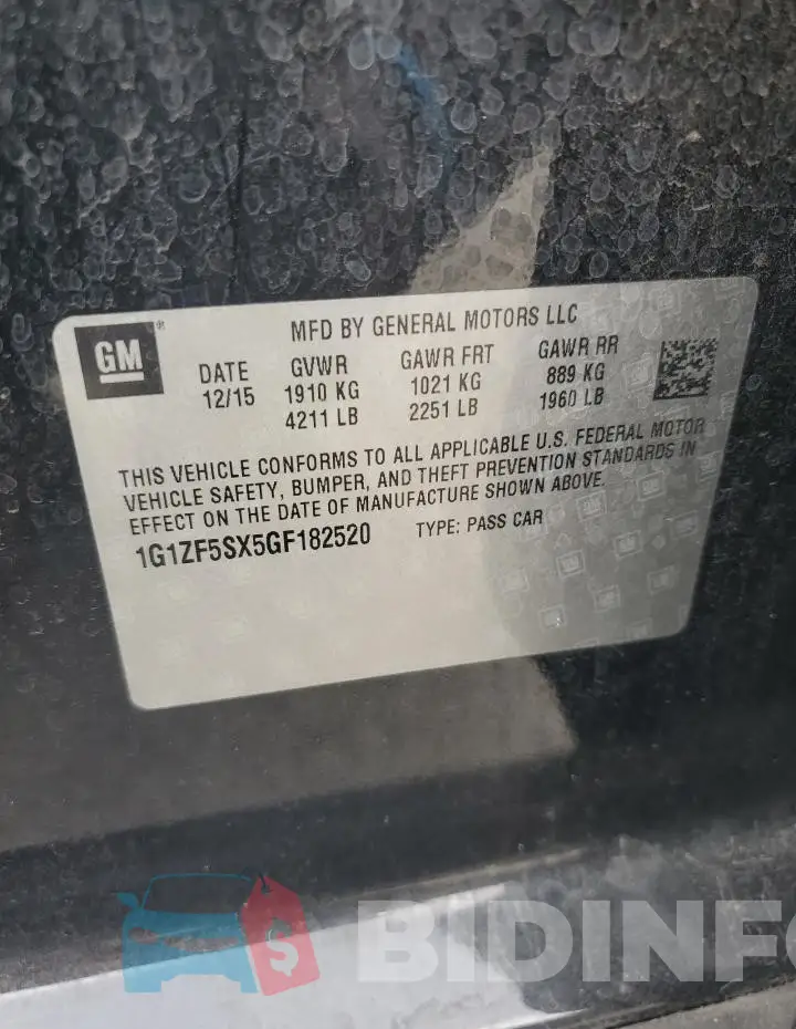 1G1ZF5SX5GF182520 Photo# 12