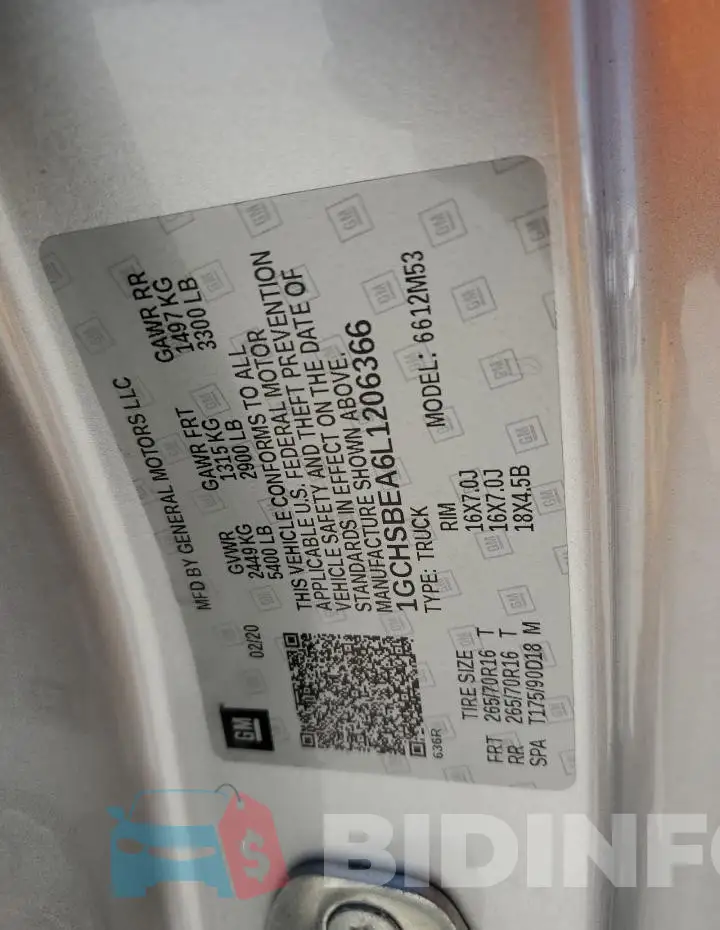 1GCHSBEA6L1206366 Photo# 12