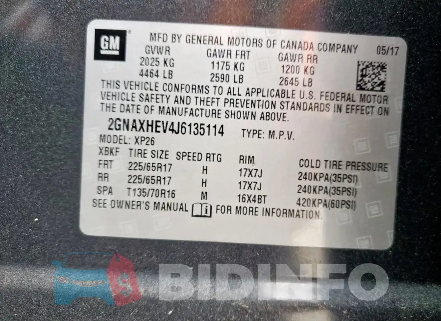 2GNAXHEV4J6135114 Photo# 13