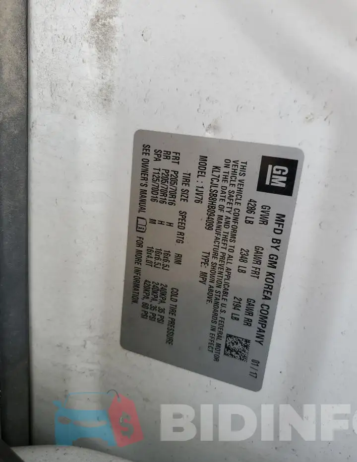 KL7CJLSB8HB094099 Photo# 14
