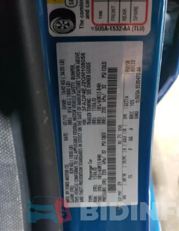 3FADP4EJ2GM108056 Photo# 13
