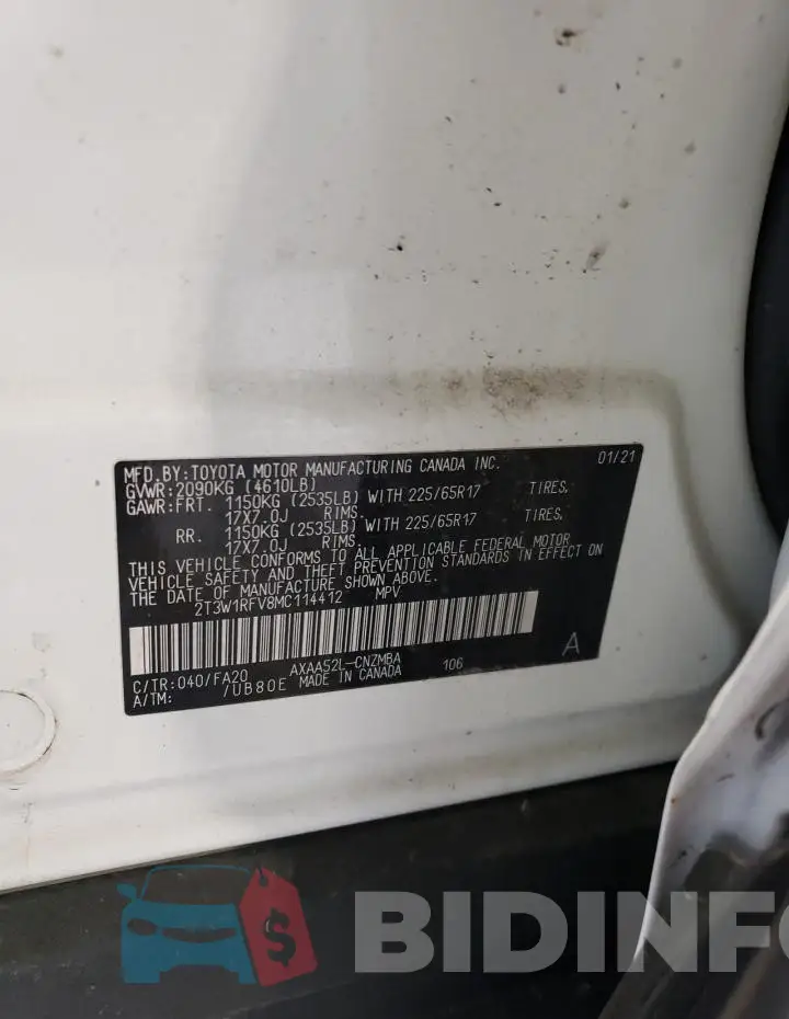 2T3W1RFV8MC114412 Photo# 13