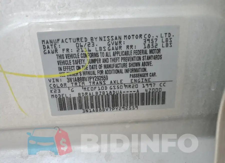 3N1AB8BV7PY292559 Photo# 12