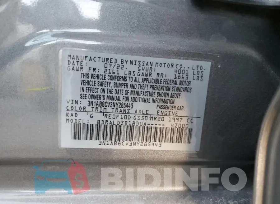 3N1AB8CV3NY285443 Photo# 12