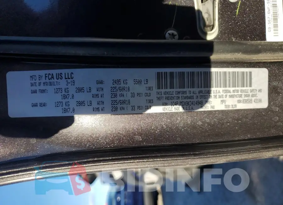 1C4PJMDX9KD414948 Photo# 14