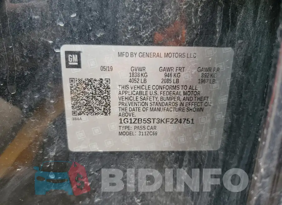1G1ZB5ST3KF224751 Photo# 13