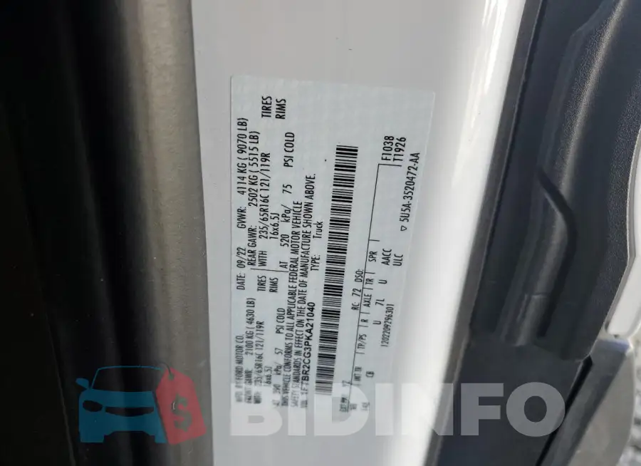 1FTBR2CG3PKA21040 Photo# 12
